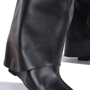 Cape Robbin Women's Pointed Toe Wedge Heel Knee High Boots Valeri (Black, us_footwear_size_system, adult, women, numeric, medium, numeric_8_point_5)
