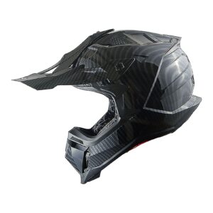 1Storm Adult Motocross Helmet ATV Dirt Bike BMX MX Downhill Mountain Helmet Track Style JH601; Carbon Fiber Black