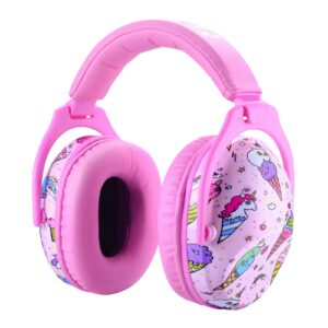 hocazor hz015 kids ear protection-snr 27db safety earmuffs durable composite material hearing protector girls noise cancelling headphones - pink ice cream