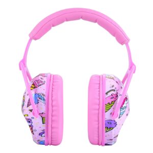 Hocazor HZ015 Kids Ear Protection-SNR 27dB Safety Earmuffs Durable Composite Material Hearing Protector Girls Noise Cancelling Headphones - Pink Ice Cream