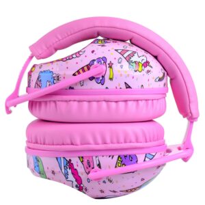 Hocazor HZ015 Kids Ear Protection-SNR 27dB Safety Earmuffs Durable Composite Material Hearing Protector Girls Noise Cancelling Headphones - Pink Ice Cream