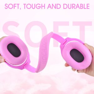 Hocazor HZ015 Kids Ear Protection-SNR 27dB Safety Earmuffs Durable Composite Material Hearing Protector Girls Noise Cancelling Headphones - Pink Ice Cream