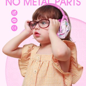 Hocazor HZ015 Kids Ear Protection-SNR 27dB Safety Earmuffs Durable Composite Material Hearing Protector Girls Noise Cancelling Headphones - Pink Ice Cream