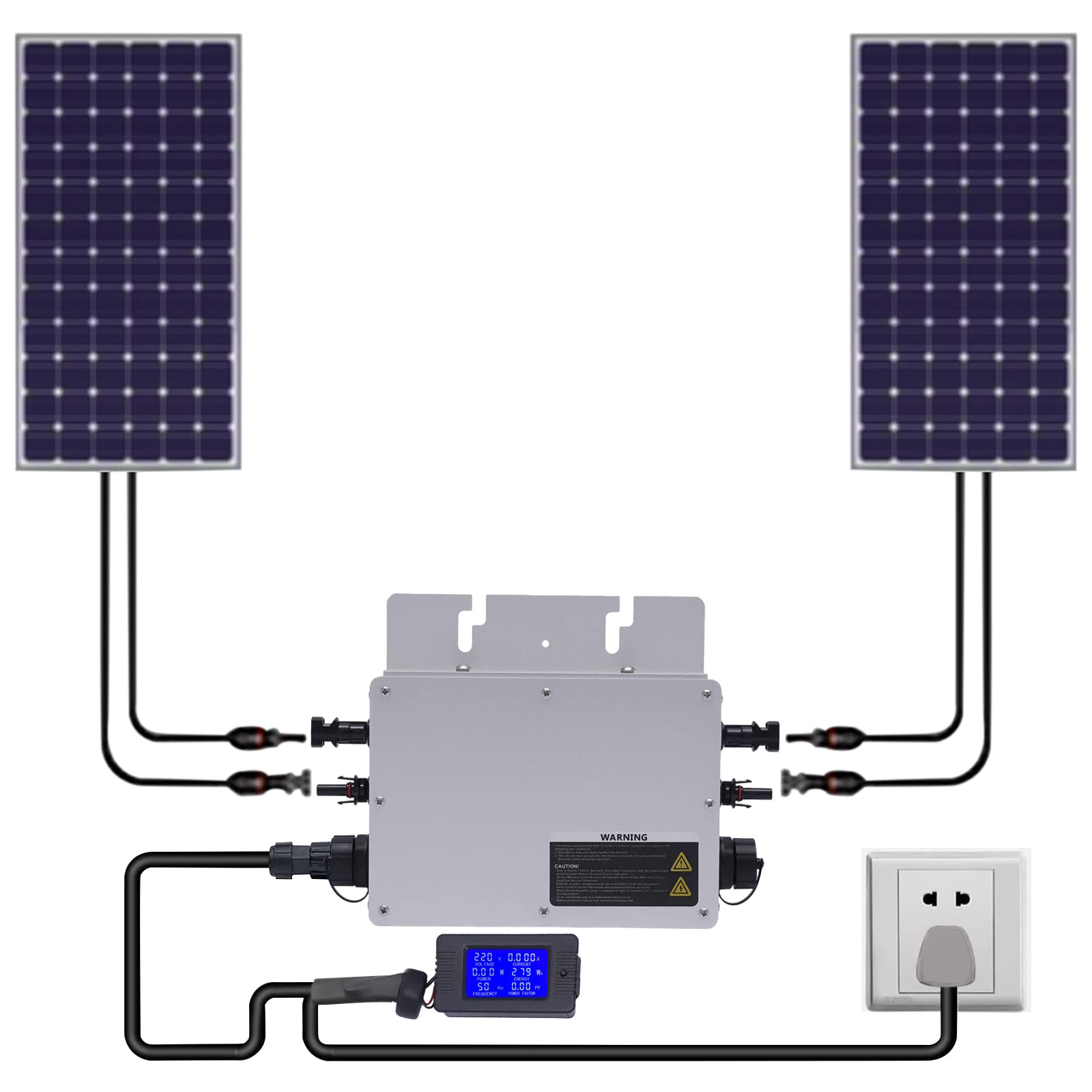 CNCEST 700W Micro Inverter Solar Grid Tie Microinverter IP65 Control Self Cooling 120/230V Automatic Identification Power Inverters,LCD Display Waterproof Solar Grid Tie Micro Inverter DC54V