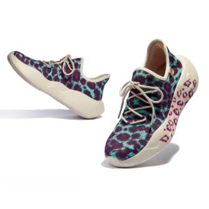 UIN Women's Fashion Sneakers Lightweight Walking Casual Comfortable Art Painted Athletic Travel Shoes San Sebastian Ⅱ Blue Purple Leopard (8)