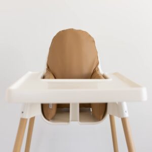 yeah baby goods wipeable vegan leather cushion cover compatible for the ikea antilop highchair (doe-cover and cushion insert)