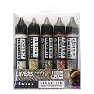sennelier abstract liner set of 5, metallic, small