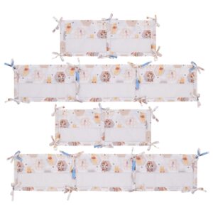 Disney Winnie The Pooh Hugs and Honeycombs Grey, White, Tan and Yellow Secure-Me Crib Liner with Piglet, Tigger and Eeyore