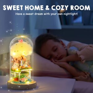 Make Your Own Unicorn Night Light - Birthday Crafts Gifts for Girls Kids, Unicorns Terrarium Kit for Kids, 3-in-1 Unicorn Toys Presents, Kawaii Arts and Crafts for Kids Age 6 7 8-12 Year Old Girl