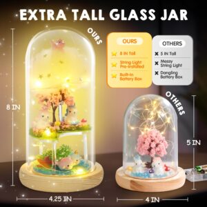 Make Your Own Unicorn Night Light - Birthday Crafts Gifts for Girls Kids, Unicorns Terrarium Kit for Kids, 3-in-1 Unicorn Toys Presents, Kawaii Arts and Crafts for Kids Age 6 7 8-12 Year Old Girl