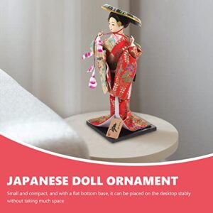 DECHOUS Japanese Geisha Ornaments Japanese Geisha Kimono Japanese Humanoid Doll Kimono Kokeshi Doll Antique Asian Dolls Toys Asian Kimono Ornament Office Foam Nationality