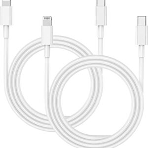 USBC to Lighting Cable for Apple iPhone 13 12 11 Pro Max Charger, 6Ft 2 Pack [Apple MFi Certified] iPhone Fast Charging USB Type C to Lighting Cord for iPhone 14 Plus/13/12/11/Mini- 6 Feet White