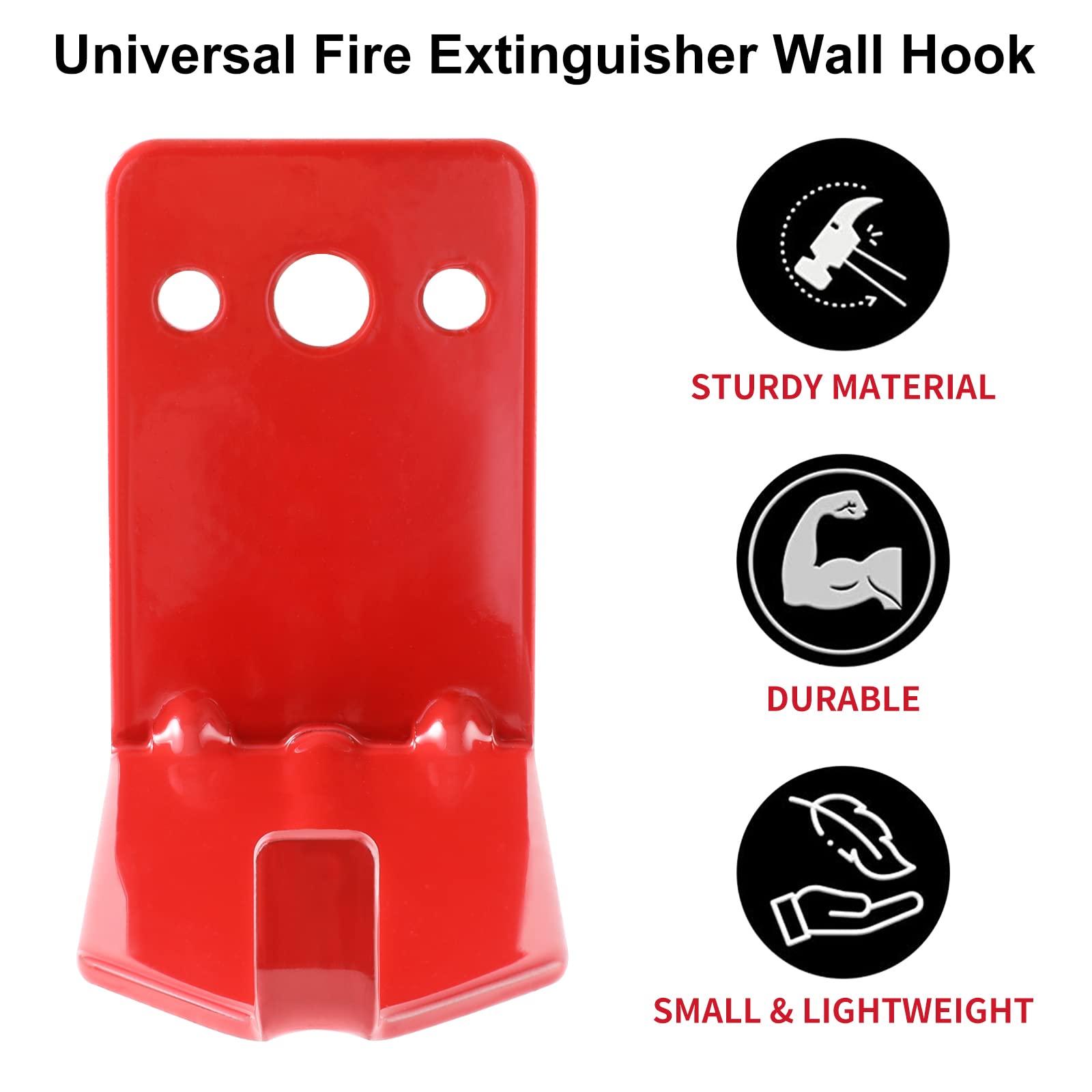 Huazu Fire Extinguisher Mount - 4 Pack Wall Hooks for 5 to 40 Lb Extinguishers, Universal Bracket with Expansion Screws