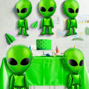 Meooeck 12 Pcs Alien Party Decorations Large Alien Inflatable Balloons, 31.5 Inch Green Alien Prop Backdrop for Alien Space Birthday Party Favor Supplies