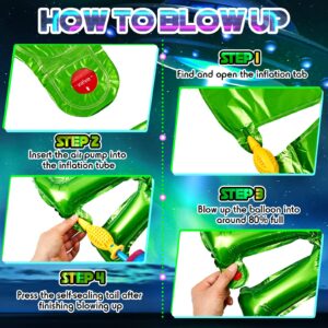 Meooeck 12 Pcs Alien Party Decorations Large Alien Inflatable Balloons, 31.5 Inch Green Alien Prop Backdrop for Alien Space Birthday Party Favor Supplies