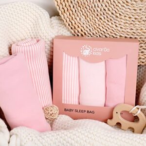 CIVARUA KIDS Baby Swaddle Blankets for Baby Girls, Adjustable 3 Pack Newborn Swaddle Sack for 0-3 Months Infant, Ergonomic Baby Swaddle Sleep Sack, Pink Baby Swaddle Wrap (Small/Medium)