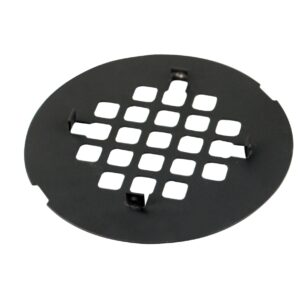 Black Snap-in Shower Drain Cover,Hidrop 4-1/4" OD Round Shower Strainer Grid, Easy-to-Install Replacement Cover Stainless Steel Matte Black