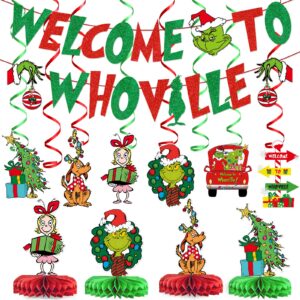 whoville christmas decorations whoville decorations welcome to whoville banner the christmas decorations party supplies christmas grieen birthday party decorations