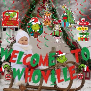 Whoville Christmas Decorations Whoville Decorations Welcome to Whoville Banner The Christmas Decorations Party Supplies Christmas Grieen Birthday Party Decorations