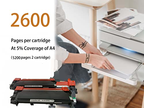 Ebooine Compatible Toner Cartridge Replacement for Brother TN660 TN630 High Yield to use with HL-L2300D HL-L2380DW HL-L2320D DCP-L2540DW HL-L2340DW HL-L2360DW MFC-L2700DW Printer (Black, 2 Pack)