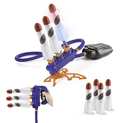 New Bounce Rocket Launcher for Kids - Adjustable 2-in-1 Jump Rocket Set - Includes a Sturdy Launch Pad and 4 LED Rockets - Soars Up to 150 Ft - Fun Kids Outdoor Toys (4 Pc Rocket Launcher)