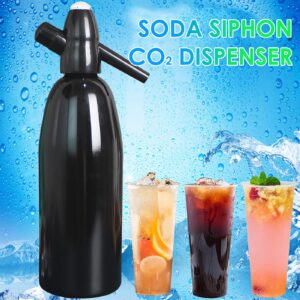 Mlijzard Sparkling Water Maker,1Liter Soda Siphon,Seltzer Water Maker,Carbonated Water Machines for Home Club Making Fresh Soda Water Cocktails DIY Soda Drink,Use 8g CO2 Cartridges(Not Included),Black