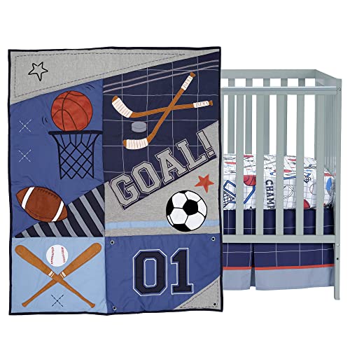 Lambs & Ivy Baby Sports 3-Piece Football/Basketball Baby Crib Bedding Set