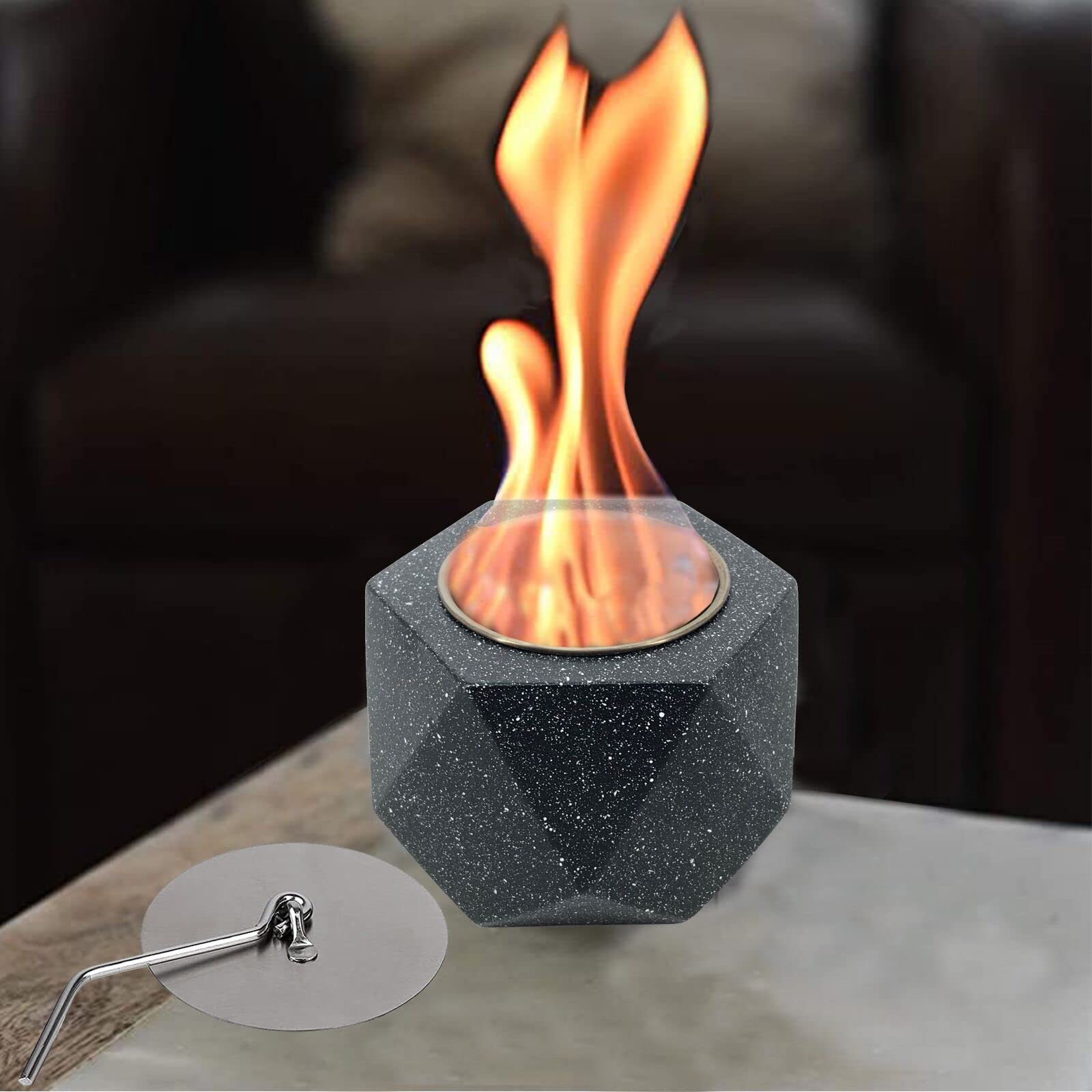 Yumpanda Tabletop Fireplace Mini Portable Indoor Outdoor Fire Pit Bowl (Black)