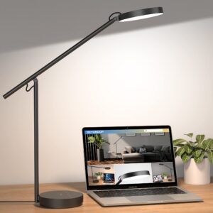 beyondop led desk lamp, architect desk lamps for home office, adjustable swing arm table lamp, eye caring reading lamp, memory desk light dimmable with 3 color modes & 9 brightness tall task light