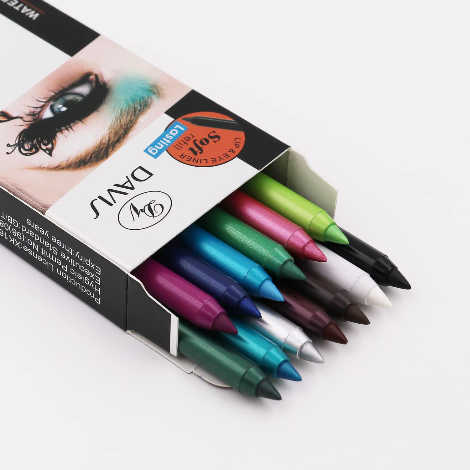 TWOMODE 13 Colors Eyeliner Pencil Colorful Eye Shadow Pencil Eyebrow Pen Glitter Matte for Women Eye&Lip Liner Professional Eye Makeup