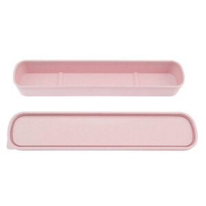 OriGlam 1pcs Portable Flatware Box Travel Tableware Storage Case Box, Utensil Case Flatware Storage Box for Cutlery Kit (Pink)