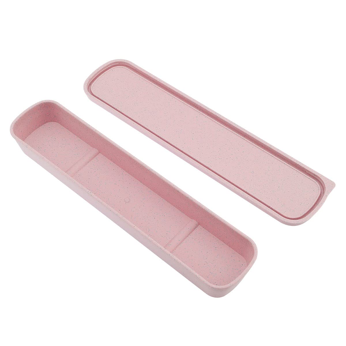 OriGlam 1pcs Portable Flatware Box Travel Tableware Storage Case Box, Utensil Case Flatware Storage Box for Cutlery Kit (Pink)