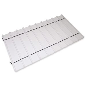 CuteBox Company White Plastic Tray (14.75” x 8.25” x 1”) with 10-Bar Compartments White Wooden Tray Insert for Jewelry Storage, Organization, Merchandise, Display