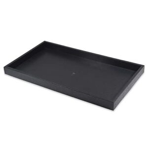 CuteBox Company Black Plastic Tray (14.75” x 8.25” x 1”) with 24 Compartments White Wooden Tray Insert for Jewelry Storage, Organization, Merchandise, Display