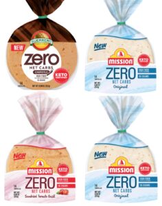 mission guerrero zero carb 0g net carbs - keto certified - 4.5" street taco - 14 count, 8.89 oz. - keto friendly low carb tortillas variety pack - 8 packs
