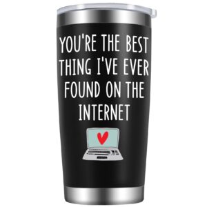 gspy wine tumbler, husband gifts, boyfriend gifts - mothers day gifts for girlfriend, wife - funny anniversary, fathers day, birthday gifts for her, him - best thing i found on the internet