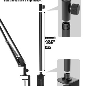 CACENCAN Overhead Camera Mount, 5lb Horizontal Load-Bearing, 360° Adjustable Camera Stand for Desk, Flexible Camera Arm Desk Mount, with Phone Clamp, Tabletop Mount for DSLR Camera/Webcam/Microphone