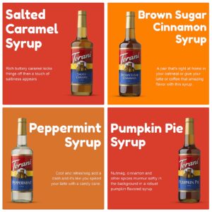 Fall Winter Syrup 4 Pack, Pumpkin Pie, Peppermint, Salted Caramel & Brown Sugar Cinnamon Coffee Soda Flavoring