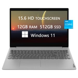 lenovo 2022 ideapad 3i touch-screen laptops for college students & business, 15.6 inch hd computer, intel core i3-1115g4, 12gb ram, 512gb ssd, hdmi, webcam, bluetooth, windows 11, lioneye mp