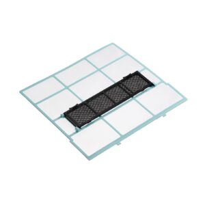 patikil 11.42" x 10.24" air conditioner air filter, plastic air filtering screen replacement with air filter foam for hvac, blue black