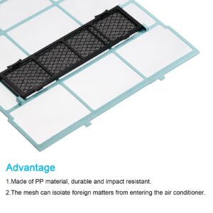 PATIKIL 11.42" x 10.24" Air Conditioner Air Filter, Plastic Air Filtering Screen Replacement with Air Filter Foam for HVAC, Blue Black