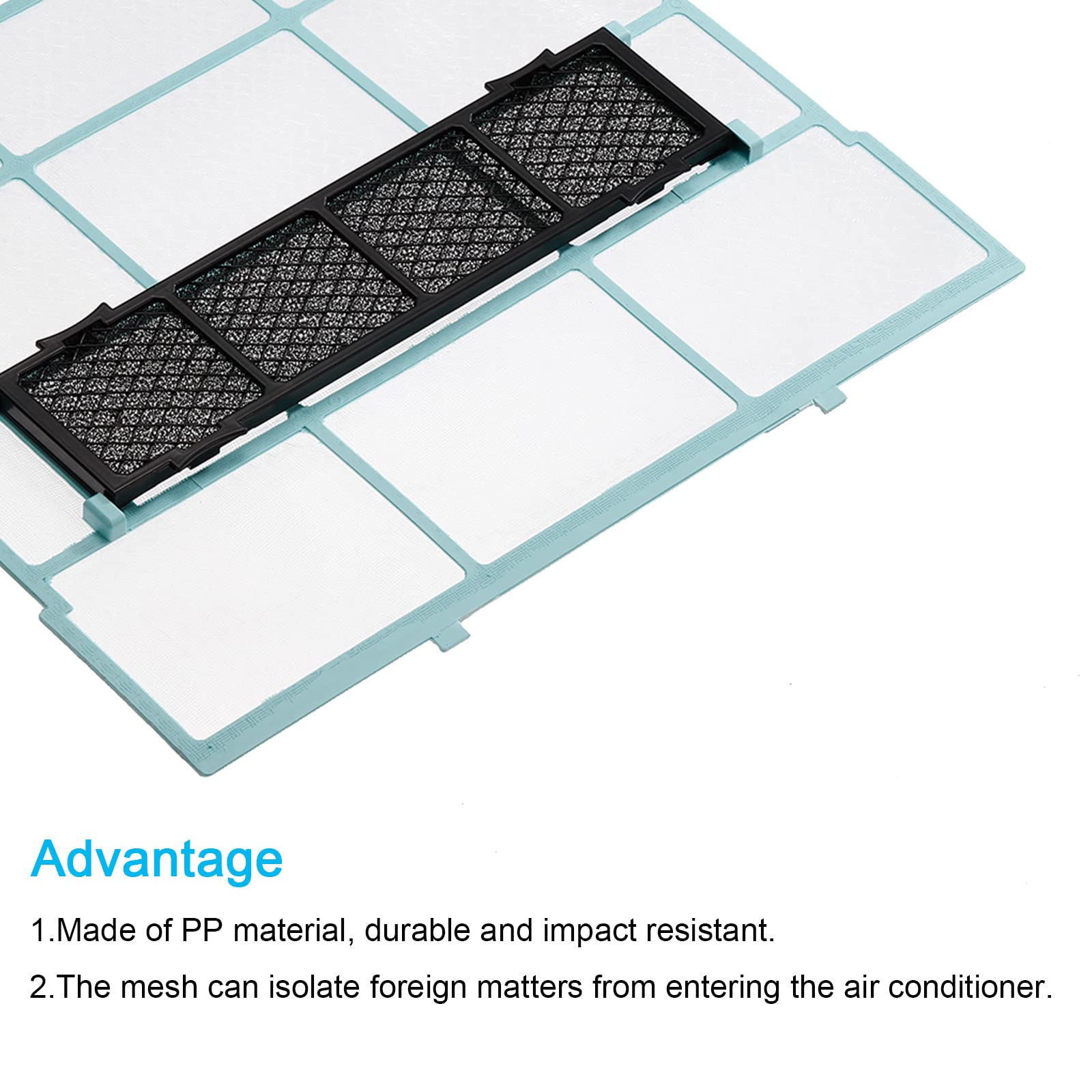 PATIKIL 11.42" x 10.24" Air Conditioner Air Filter, Plastic Air Filtering Screen Replacement with Air Filter Foam for HVAC, Blue Black