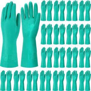 potchen 20 pairs chemical resistant gloves heavy duty nitrile gloves thick work cleaning resist household acid, alkali gloves (x-large)
