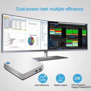 Fanless Mini PC Intel Atom Z8350 Processor,Mini Desktop PC Windows 10 Pro,8GB LDDR3 128GB EMMC,Mini Computer Support Dual Display/4K HD/2.4G+5G Dual-Band WiFi for Business Home Theater
