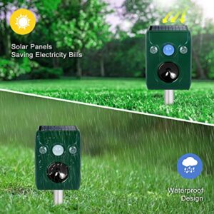 MERMOI Ultrasonic Animal Repeller Outdoor Solar Animal Repeller with Flashing LED Lights,Siren Expelled Cats,Dogs,Deer, Raccoons, Birds, Skunks, Squirrels, Rabbits etc.