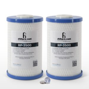 2 pack ifilters rp-3500 replacement water filter, 1000 gal life span, 0.5 micron, compatible with frescapure 3500 wf0451