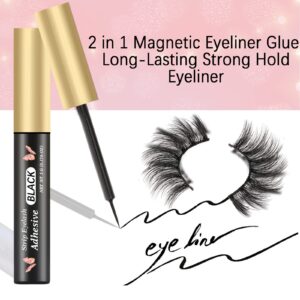 HSKIE 3 Tubes Magnetic Eyeliner for Magnetic Eyelashes Magnetic Eyelashes Glue Gold Pack03
