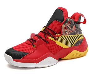 vaxav women's men's professional sports high top basketball shoes outdoor athletic running tennis sneakers size 11/9.5 red