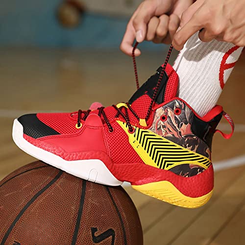 VAXAV Women's Men's Professional Sports High Top Basketball Shoes Outdoor Athletic Running Tennis Sneakers Size 11/9.5 Red