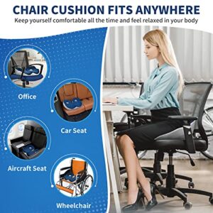 CODN Memory Foam Office Chair Cushion for All-Day Sitting, Seat Cushion, Chair Pad for Car Seat, Wheelchair and Desk Chair，Tailbone and Sciatica Pain Relief Cushion